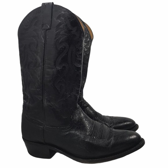 Dan Post Milwaukee Mens Leather Black Cowboy Boots